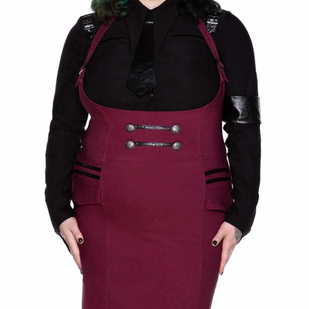 Killstar Burgundy and Black Dress halter dress dark wave division